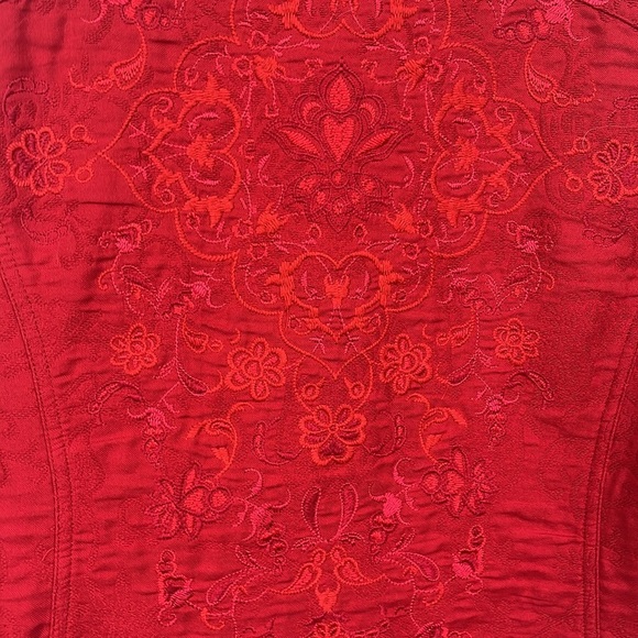 Coldwater Creek Womens Blazer/Jacket 10P Red Mandarin Collar Button Down Lined - Picture 10 of 15